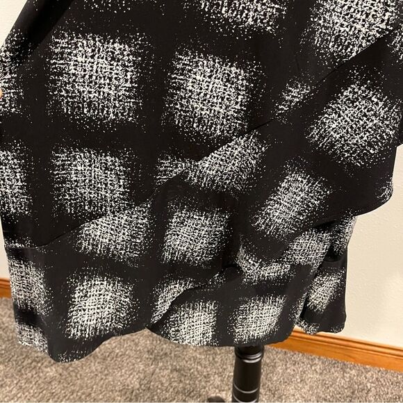 Covington Black and White Long Sleeve fake wrap Dress size extra large - Picture 5 of 14